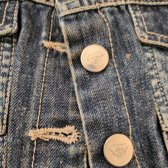 Unisex kids Size 2 oversized stiff jeans teddy jacket - Picture 3 of 5